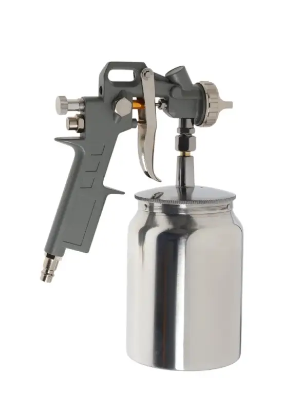 Краскораспылитель пневматический ТУНДРА, до 4 бар, сопло 1.5 мм, нижний бачок 1 л