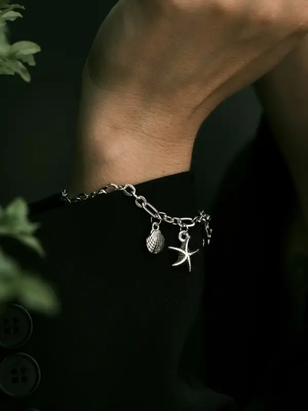 Браслет на ногу с подвесками &laquo;QF. Морские знаки&raquo;, L=22 см, цвет серебро