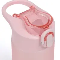 Бутылка для воды onlytop, 550 мл, тритан, с трубочкой, с поильником, розовая