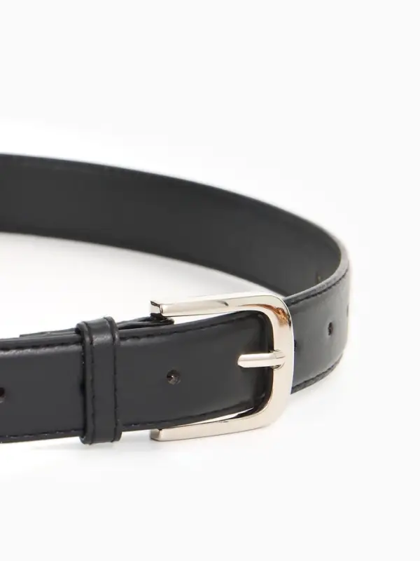 Ремень женский, 110&times;2.8 см, пряжка металл, серебристая, чёрный