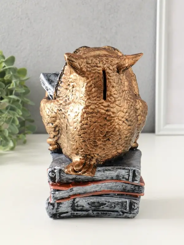 Копилка Копилка "Сова с книгой" 25х18 см, бронза с серебром