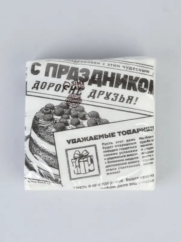 Салфетки бумажные однослойные &laquo;Газета&raquo;, 24&times;24 см, 20 шт.