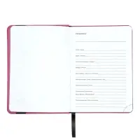Ежедневник недатированный А6 Monochrome. Anemone, 136 листов, 7БЦ, темно-розовый, soft touch, с резинкой