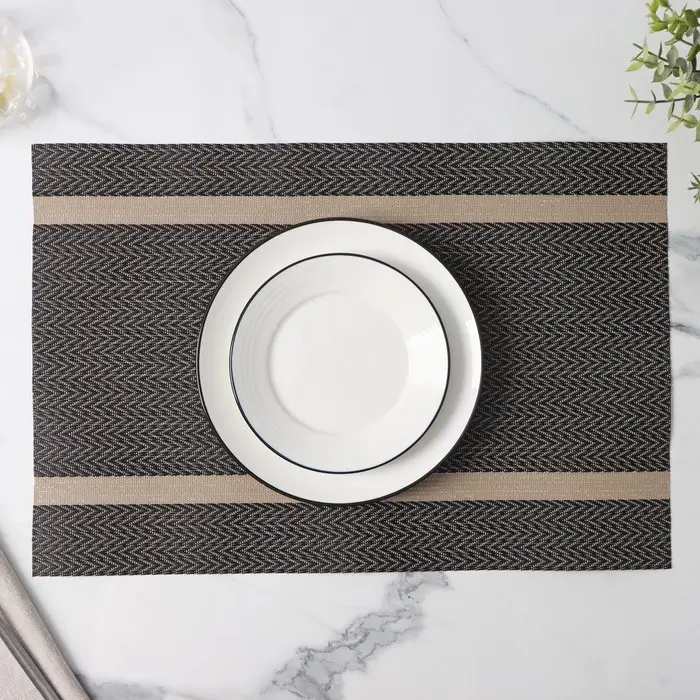 Салфетки сервировочные на стол Доляна &laquo;Рона&raquo;, 4 шт., 45&times;30 см, коричневые