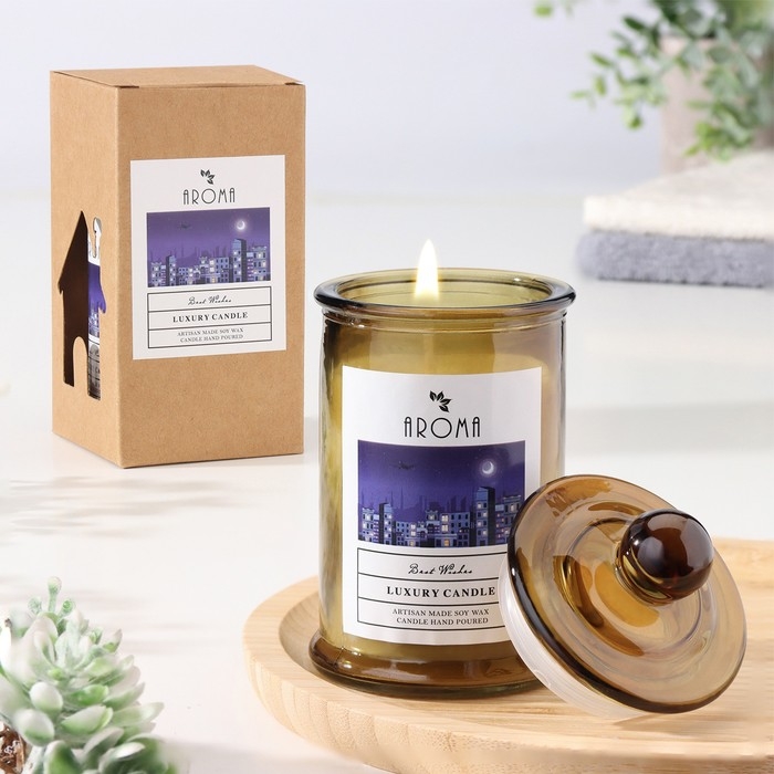 Свеча ароматическая в банке   Свеча ароматическая в банке  "Сладкая ваниль", 40ч, 95 гр, в коробке