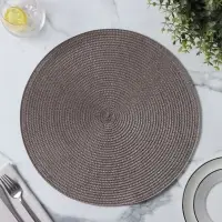 Салфетка сервировочная на стол Доляна &laquo;Лофт&raquo;, d=38 см, серая