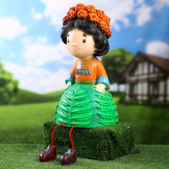 Садовая фигура Садовая фигура "Гном бархатцы" 22х23х40см