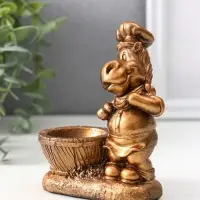 Фигура с подставкой для мелочей «Шеф повар», 12×9.5×5.5 см, бронза