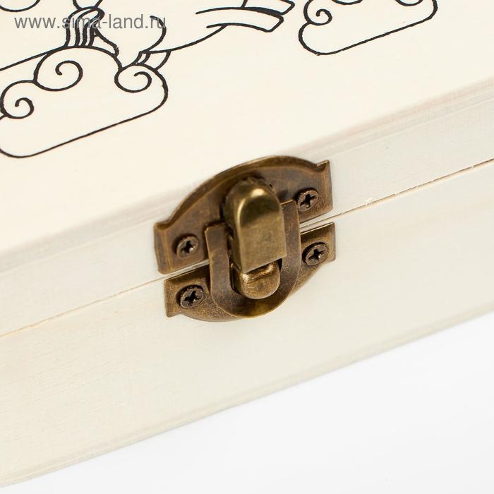 Шкатулка дерево под роспись "Единорожка среди облачков" 5х10х10 см