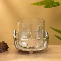 Подсвечник со стеклом &laquo;Созвездие&raquo;, 11&times;11&times;12 см, алюминий