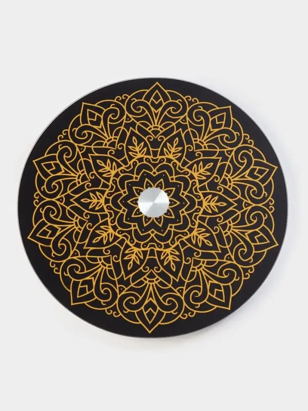 Подставка для торта Magistro &laquo;Восток&raquo;, d=32 см, вращающаяся, стекло, чёрная