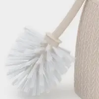 Ёршик для унитаза &laquo;Вязаное плетение&raquo;, 15&times;15&times;37 см, с подставкой, бежевый