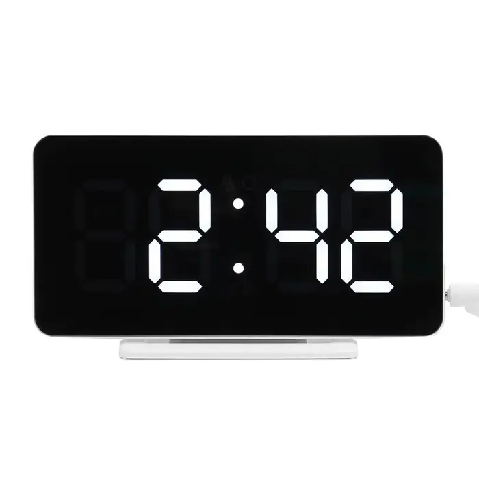 Часы электронные настольные, USB, календарь, подсветка, будильник, термометр, на подвесе