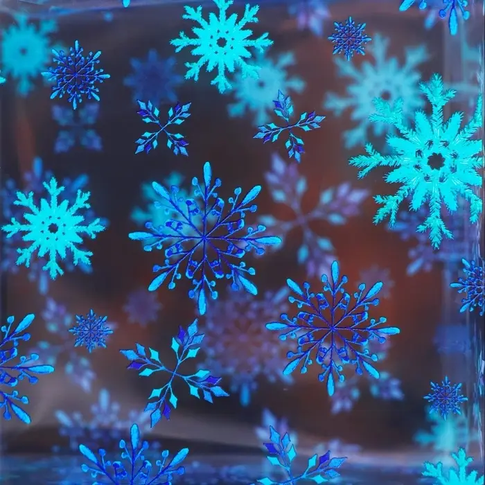 Коробка подарочная новогодняя складная ПВХ «Снежинки» 8×8×8 см Коробка подарочная новогодняя складная ПВХ «Снежинки» 8×8×8 см