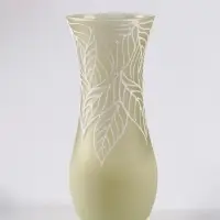 Ваза «Кармен» листопад, волна, h=26 см, стекло, бледно-зелёная Ваза «Кармен» листопад, волна, h=26 см, стекло, бледно-зелёная