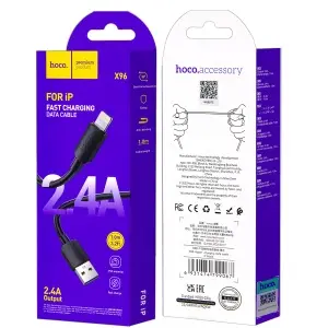 Кабель X96 HOCO USB на Lightning 1M 2.4A черный