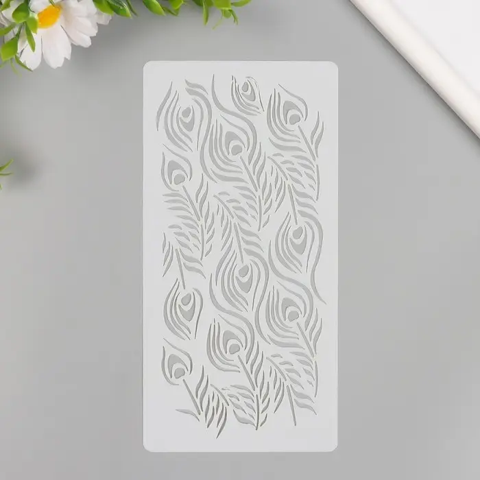 Трафарет пластик  Трафарет пластик "Перья павлина" 10х20 см