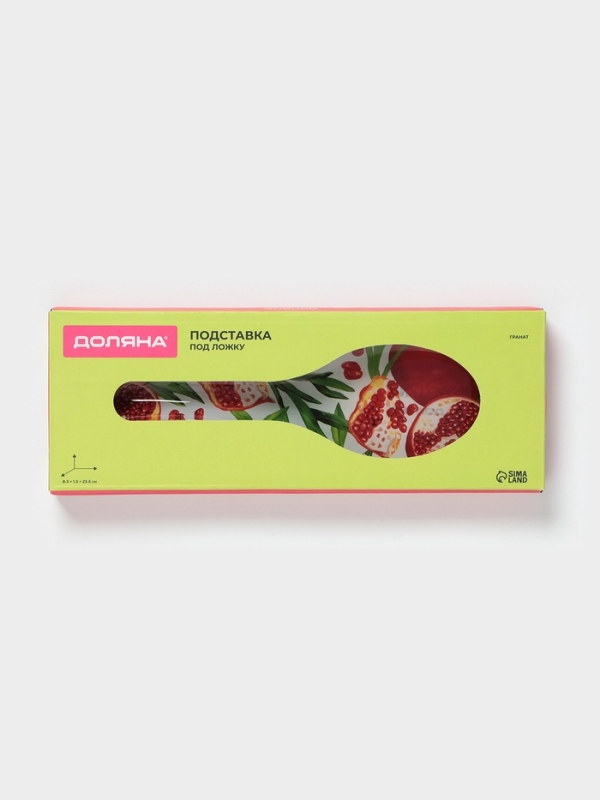 Подставка под ложку Доляна «Гранат», 23,5×8,3×1,5 см, стекло, рисунок Подставка под ложку Доляна «Гранат», 23,5×8,3×1,5 см, стекло, рисунок