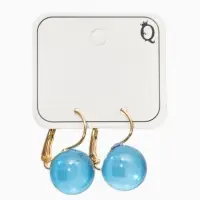 Серьги пластик "Шар №14", цвет синий в золоте