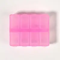 Таблетница, английские буквы, 7.4&times;6.2&times;2.1 см, 8 секций, МИКС