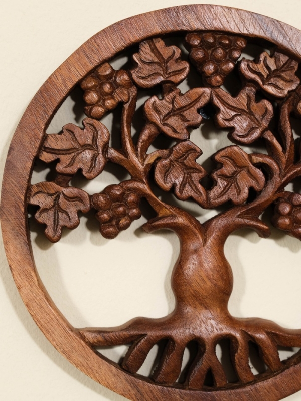 Панно "Древо жизни" дерево суар, 20х20х2 см
