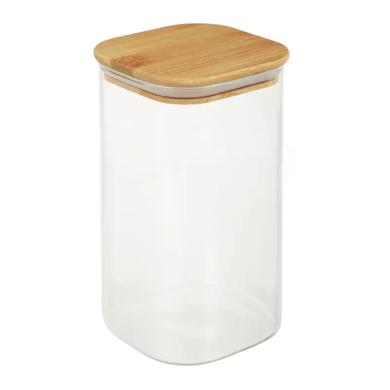 VETTA ЭКО Вуд Банка для хранения 1300мл, 18,5х10х10см, стекло, бамбук