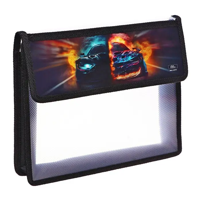 Папка для тетрадей, А5, пластиковая, 23&times;19&times;5 см &laquo;Тачка огонь&raquo;