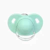 Соска-пустышка ортодонтическая, силикон, от 6 мес., с колпачком, голубая, МИКС