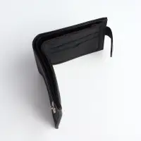 Портмоне мужское &laquo;Бадр&raquo;, на кнопке, отдел для карт, монет, чёрное