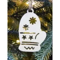 Ёлочные игрушки деревянные в коробке, набор 15 шт.