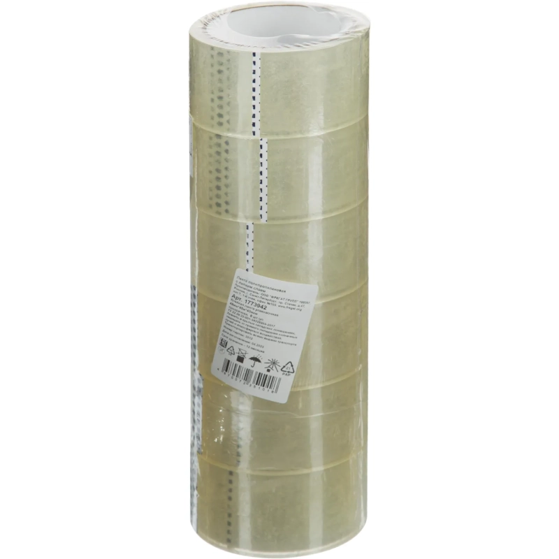 Клейкая лента упаковочная 48мм х 45м, прозрачный, 40мкм, 6 шт/уп