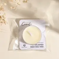 Чайная свеча ароматическая "Круглая" белая, аромат роза 3,8х3,8х1,8 см