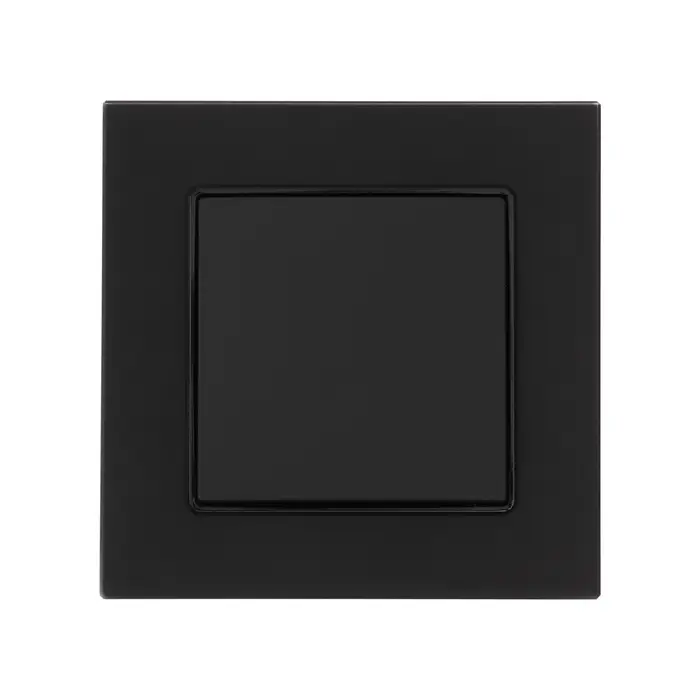 Выключатель TOT Matte Glass, 10 А, 1 клавиша, скрытый монтаж, стеклянная рамка, чёрный