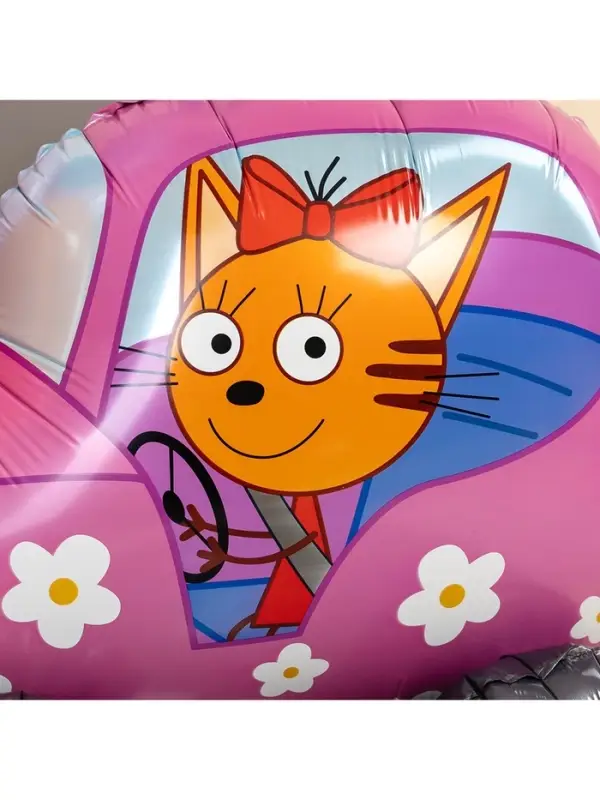 Воздушный шар фольгированный 3D 29 Воздушный шар фольгированный 3D 29" «Три Кота. Карамелька в машине»