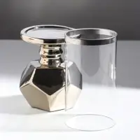 Подсвечник на 1 свечу &laquo;Грани&raquo;, керамика, стекло, d=7.5 см, серебро, 10.5&times;10.5&times;27 см
