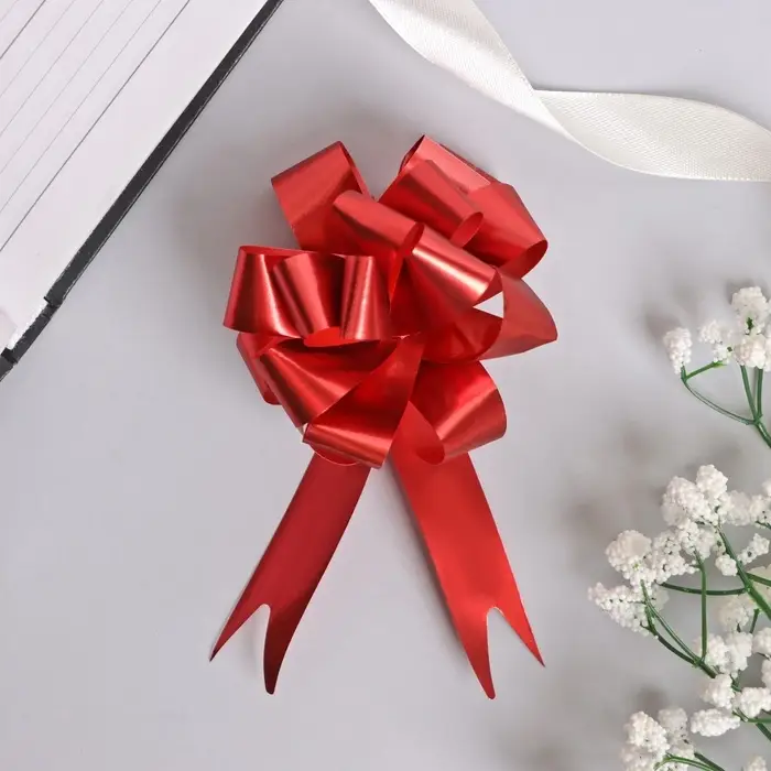 Подарочный бант - шар № 1.8 &laquo;Классика&raquo;, красный, для упаковки подарков