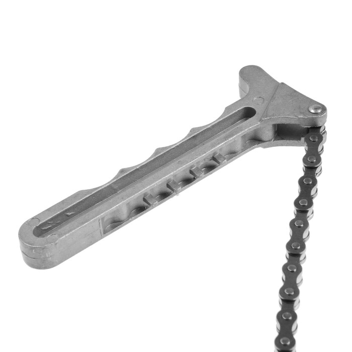 Съемник масляного фильтра ЛОМ, тип  Съемник масляного фильтра ЛОМ, тип "цепь", алюминиевая рукоятка, цепь 450 мм, до 130 мм