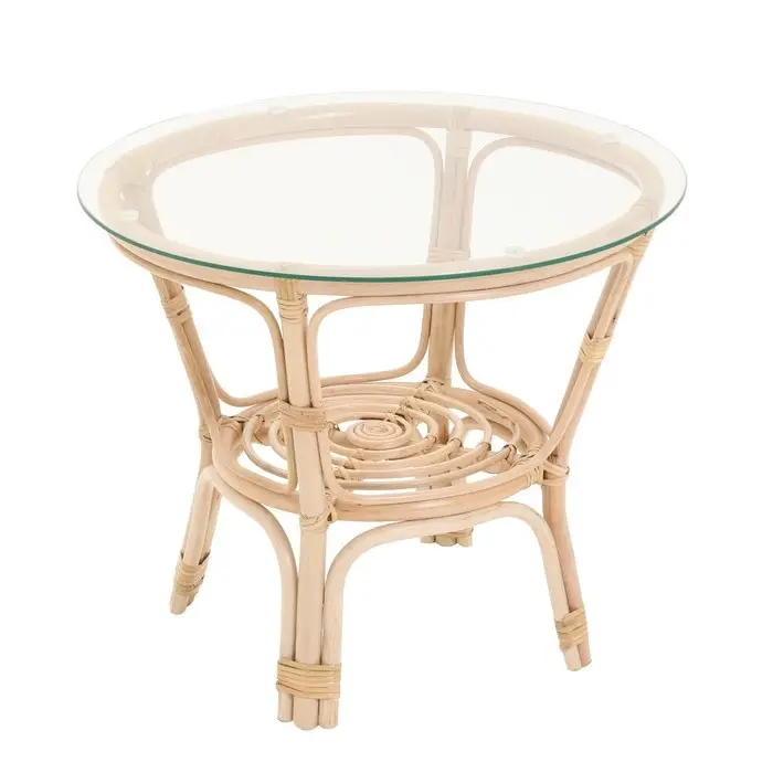 Набор садовой мебели "Bagama": 2 кресла, диван, стол, ротанг светлый, подушки серо-голубые