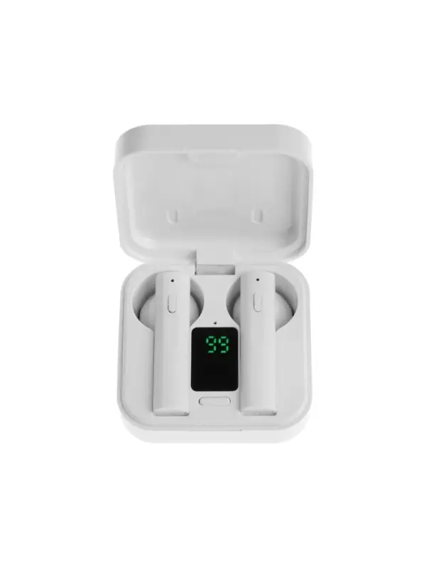 Наушники TWS беспроводные, Mybit VBT 1.18, вкладыши, Bluetooth 5.0, 30/200 мАч, с солнечной панелью, белые