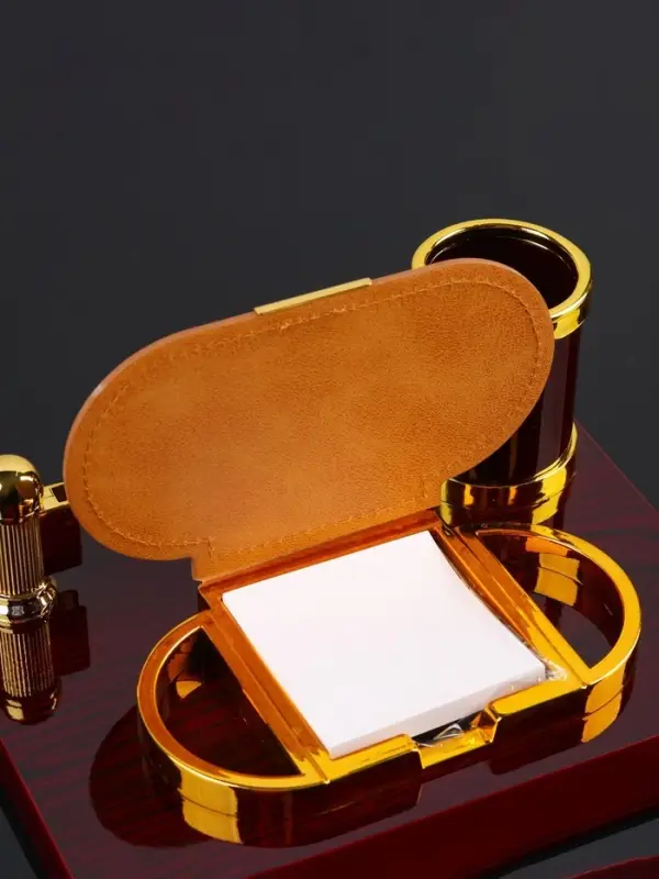 Набор настольный, органайзер 3 в 1 с визитницей, красное дерево