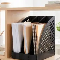 Лоток для бумаг А4, вертикальный, 3 отделения, чёрный