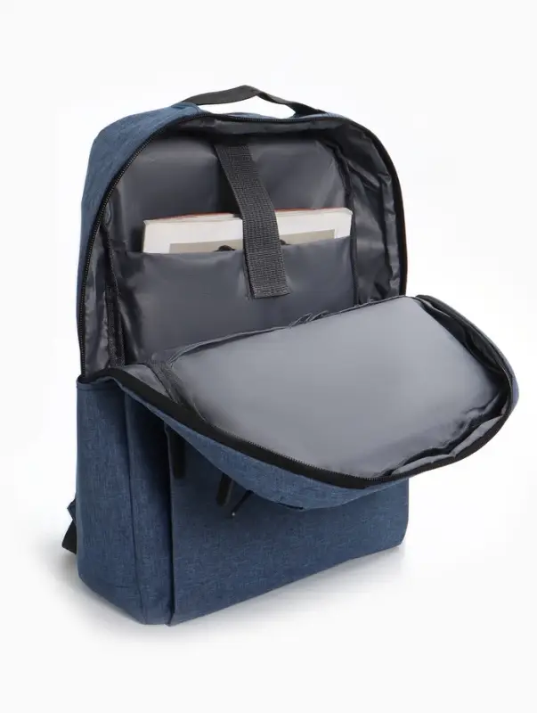 Рюкзак городской на молнии, с карманами, отделом для ноутбука, USB портом, 30&times;12&times;43 см, синий