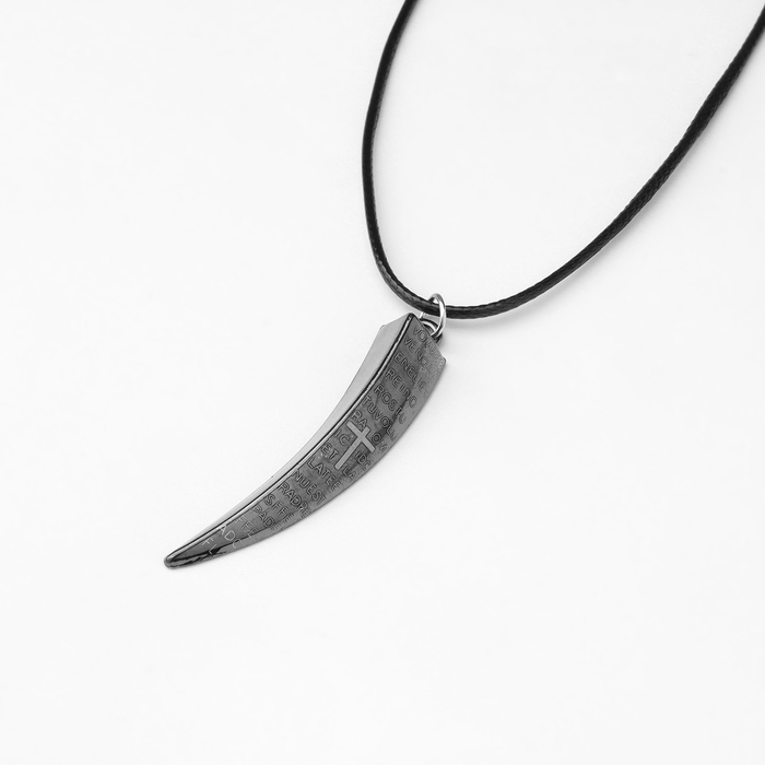Кулон унисекс «Клык», цвет чернёное серебро на чёрном шнурке, 42 см