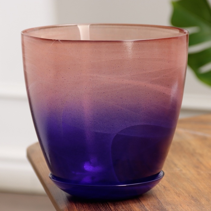 Горшок цветочный с поддоном №5 Горшок цветочный с поддоном №5 "Алеб" розово-фиолетовый, 3 л