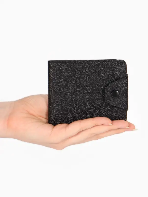 Портмоне мужское на кнопке, чёрное