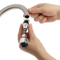 Аэратор ZEIN Z3604, поворотный, на шарнире, гибкий, 2 режима, хром/черный