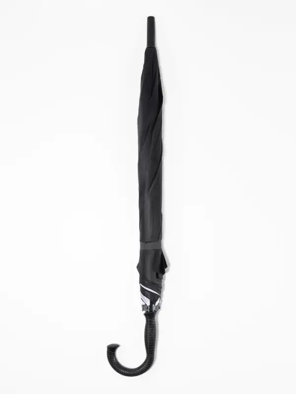 Зонт - трость полуавтоматический &laquo;Однотонный&raquo;, двухслойный, 16 спиц, R=52/60 см, d=104 см, черно-белый