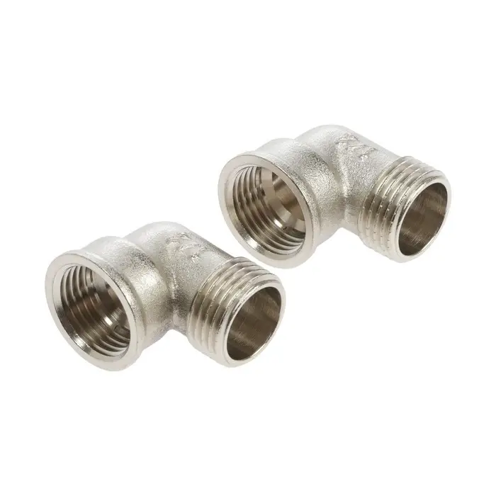 Угольник "CTM", 1/2", внутренняя/наружная резьба, никелированная латунь