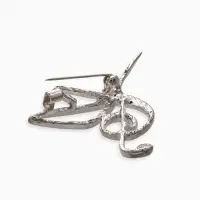 Брошь &laquo;Калибри. Скрипичный ключ&raquo;, цвет серебро