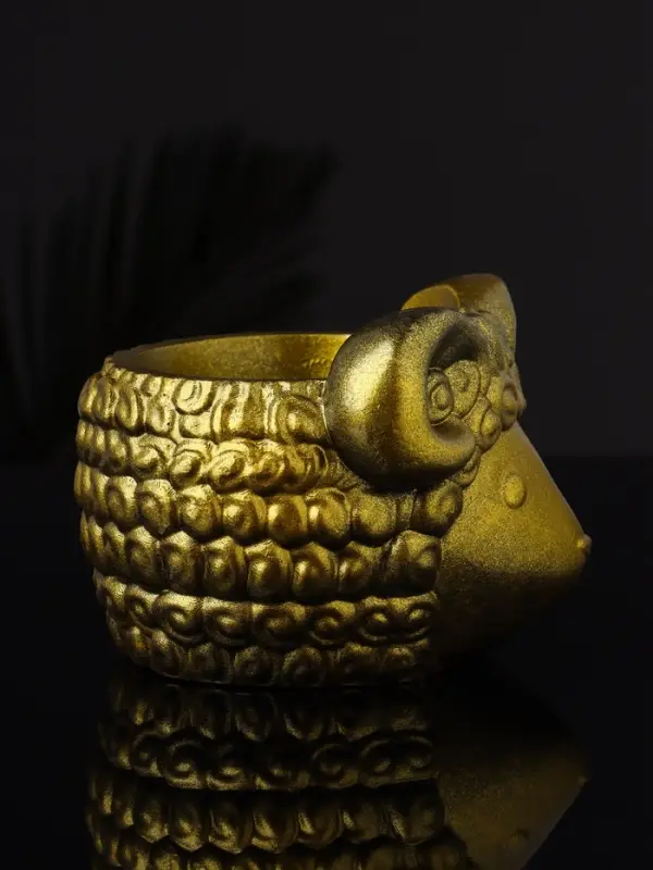 Кашпо "Баран" 12х10х7 см , золото